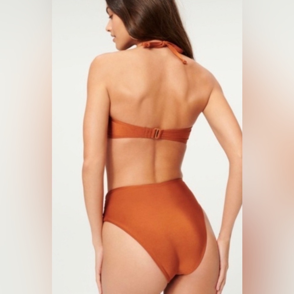 Good American Two Piece Knot Front High Waist Bikini Swim Set Size 7 (4X) - Picture 2 of 9